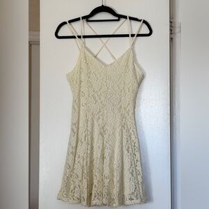 American Eagle Cream Lace Strappy A-Line Dress | NWT | size medium
